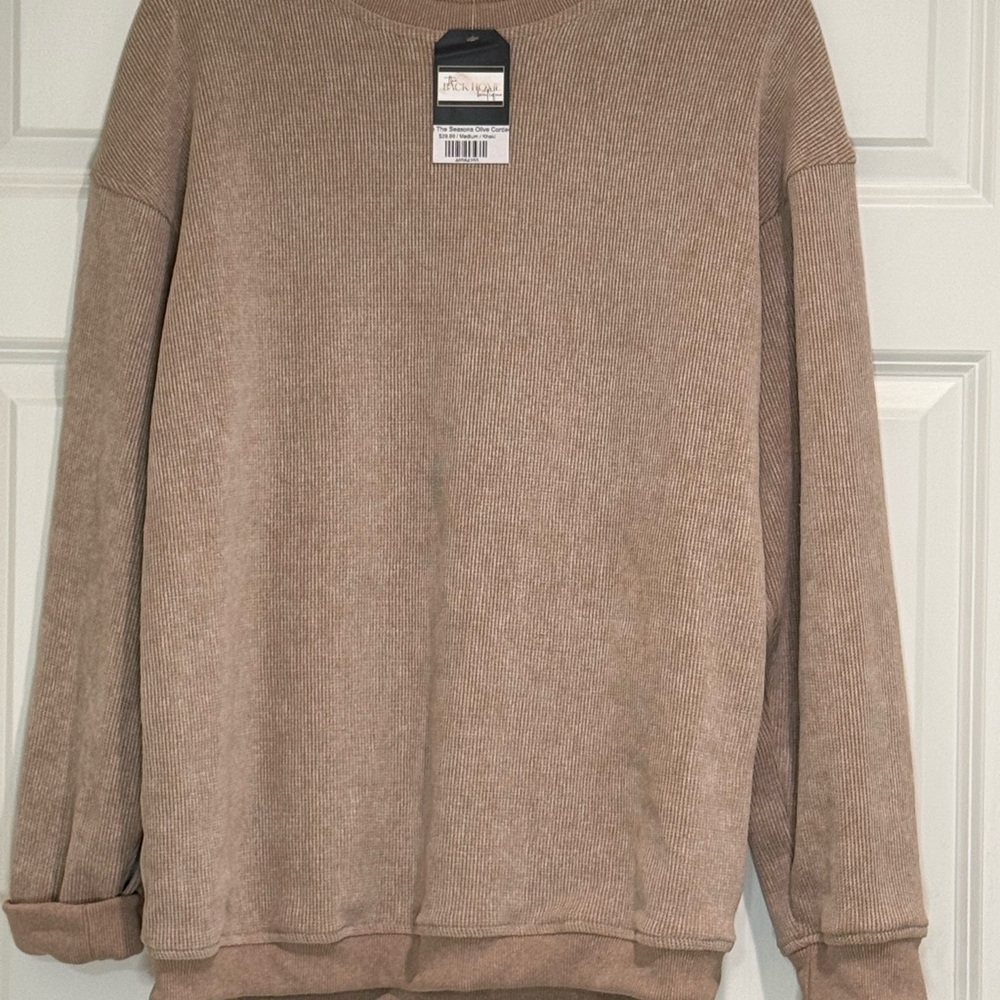 Women’s  Tan Ribbed Top - Picture 2 of 3